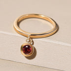 RACHEL GALLEY Rhodolite Garnet Charm Band Ring in Vermeil Yellow Gold Overlay Sterling Silver