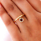 RACHEL GALLEY Rhodolite Garnet Charm Band Ring in Vermeil Yellow Gold Overlay Sterling Silver