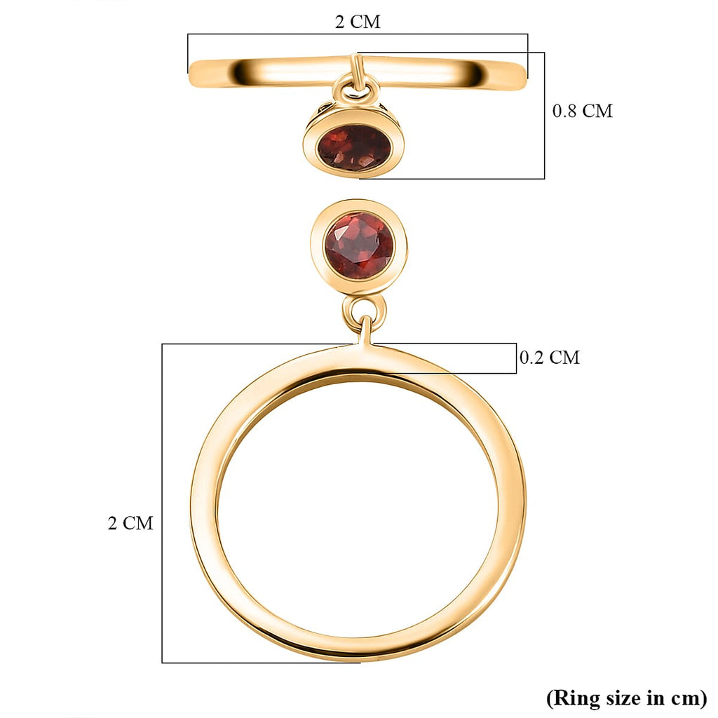 RACHEL GALLEY Rhodolite Garnet Charm Band Ring in Vermeil Yellow Gold Overlay Sterling Silver