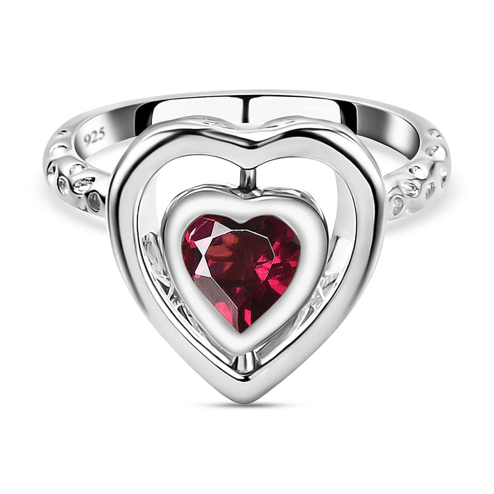 RACHEL GALLEY Rhodolite Garnet Heart Ring in Rhodium Overlay Sterling Silver 3888115 1