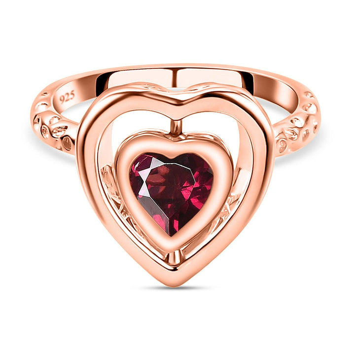 RACHEL GALLEY Rhodolite Garnet Heart Ring in Vermeil Rose Gold Overlay Sterling Silver 3888140 1