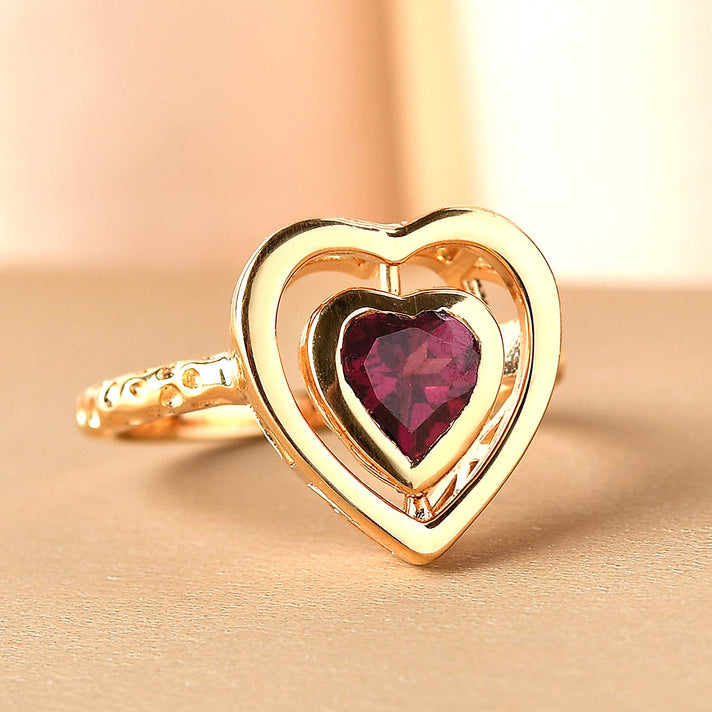 RACHEL GALLEY Rhodolite Garnet Heart Ring in Vermeil Yellow Gold Overlay Sterling Silver 3888131 2