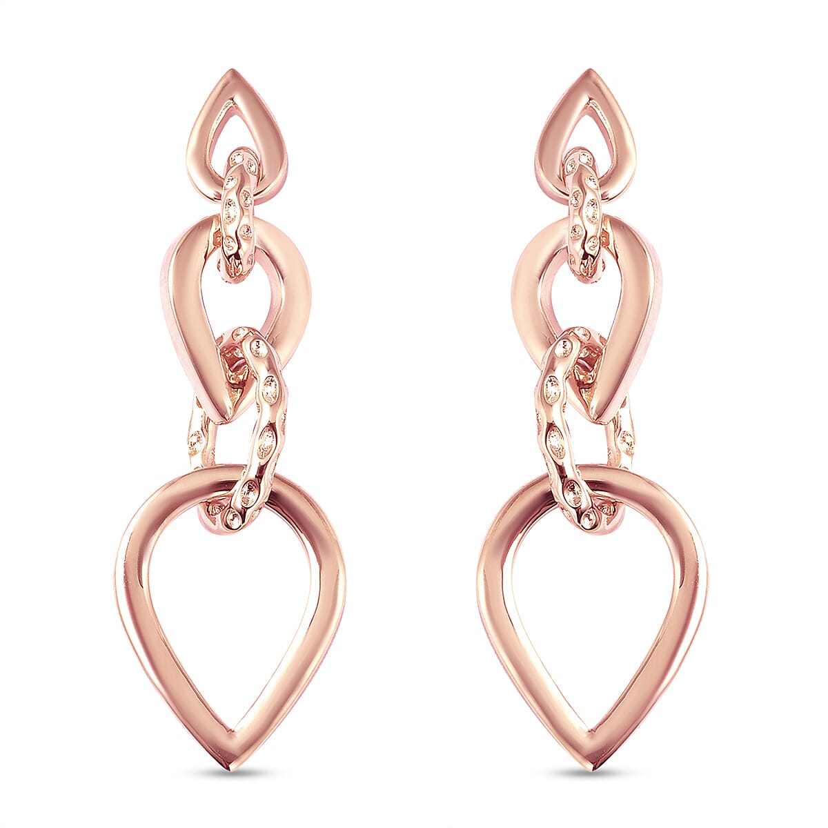RACHEL GALLEY Rose Gold Overlay Sterling Silver Earrings (with Push Back), Silver wt. 5.50 Gms 3870659 0