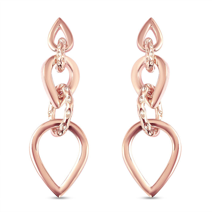 RACHEL GALLEY Rose Gold Overlay Sterling Silver Earrings (with Push Back), Silver wt. 5.50 Gms 3870659 1