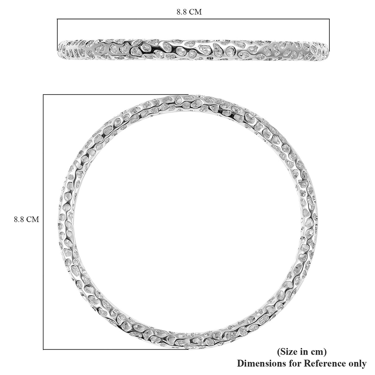 RACHEL GALLEY Rose Gold Overlay Sterling Silver Lattice Bangle (SIze 7.5), Silver Wt. 15.20 Gms 3861467 5
