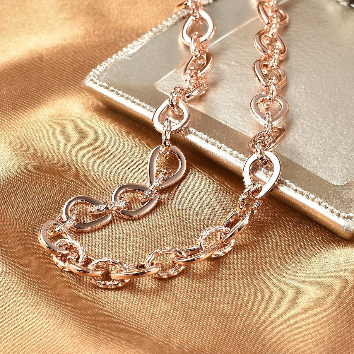 RACHEL GALLEY Rose Gold Overlay Sterling Silver Necklace (Size - 18/ 20), Silver Wt. 37.40 Gms 3719055 2