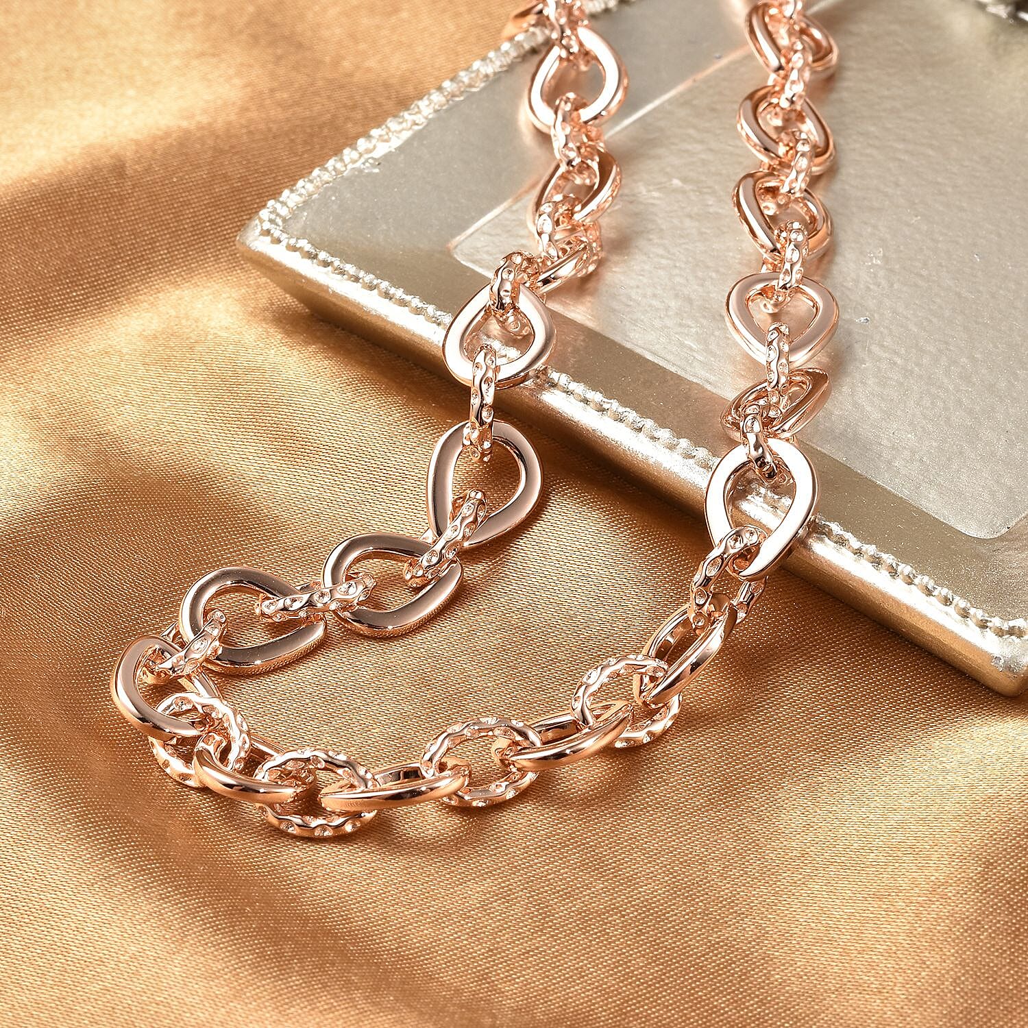 RACHEL GALLEY Rose Gold Overlay Sterling Silver Necklace (Size - 18/ 20), Silver Wt. 37.40 Gms 3719055 2