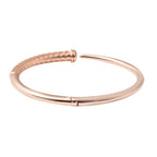 RACHEL GALLEY Rose Gold Overlay Sterling Silver Ocean Bangle (Size 7.5), Silver Wt. 32.84 Gms