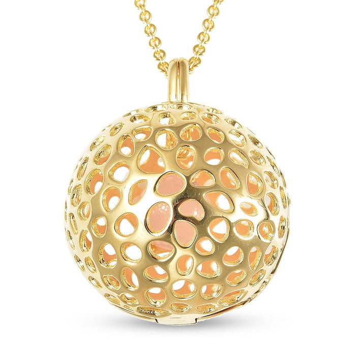 RACHEL GALLEY Rose Quartz Pendant with Chain (Size - 30) in Yellow Gold Overlay Sterling Silver 7.90 Ct, Silver wt. 21.89 Gms 3874257 1