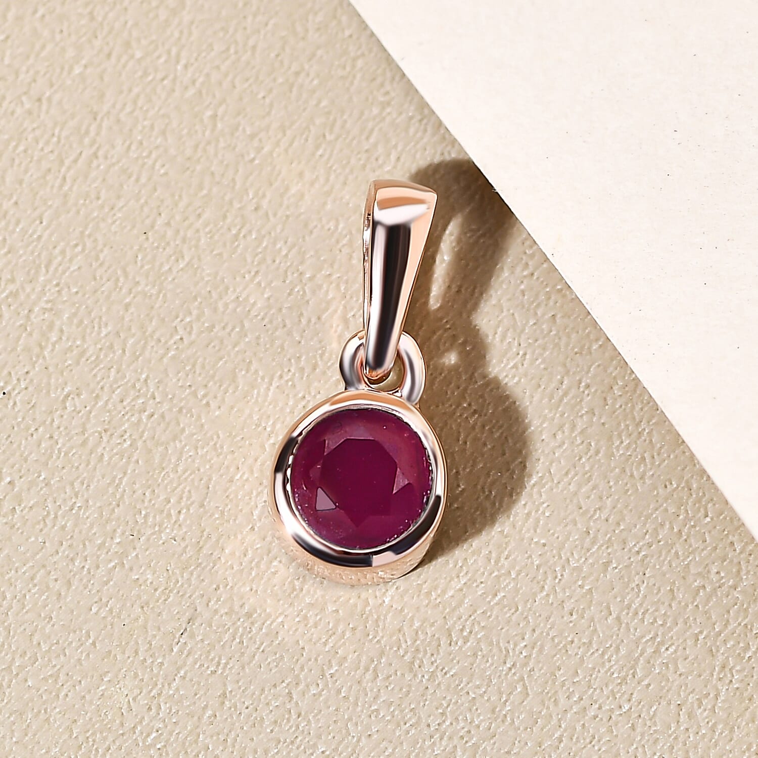RACHEL GALLEY Ruby Pendant in Vermeil Rose Gold Overlay Sterling Silver 8847761 3