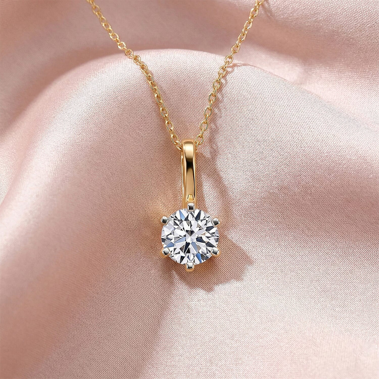 RACHEL GALLEY SGL Certified VS-EF Lab Grown Diamond Pendant with Chain (Size 18-2 EXT) in 18K Vermeil Yellow Gold Plated Sterling Silver 1.00 Ct. 4453136 3