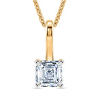 RACHEL GALLEY - SGL Certified VS-EF Lab Grown Diamond Pendant with Chain (Size 18-2 EXT) in 18K Vermeil Yellow Gold Plated Sterling Silver 1.00 Ct.