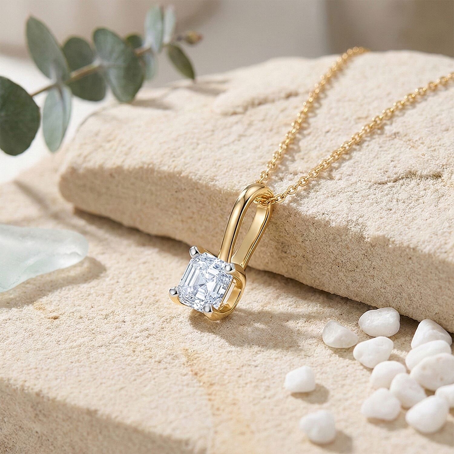 RACHEL GALLEY - SGL Certified VS-EF Lab Grown Diamond Pendant with Chain (Size 18-2 EXT) in 18K Vermeil Yellow Gold Plated Sterling Silver 1.00 Ct. 4457807 2