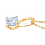 RACHEL GALLEY - SGL Certified VS-EF Lab Grown Diamond Pendant with Chain (Size 18-2 EXT) in 18K Vermeil Yellow Gold Plated Sterling Silver 1.00 Ct.