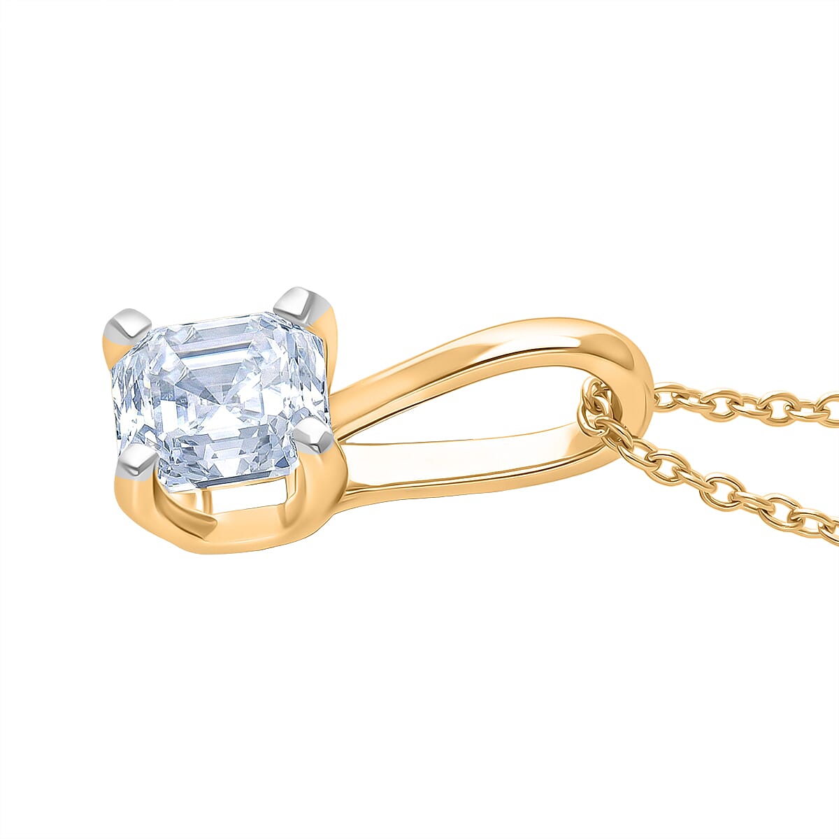 RACHEL GALLEY - SGL Certified VS-EF Lab Grown Diamond Pendant with Chain (Size 18-2 EXT) in 18K Vermeil Yellow Gold Plated Sterling Silver 1.00 Ct. 4457807 3