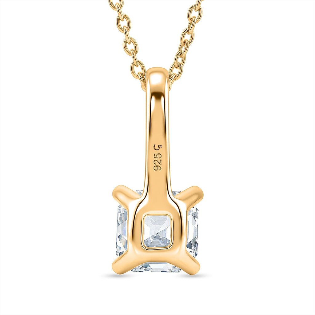 RACHEL GALLEY - SGL Certified VS-EF Lab Grown Diamond Pendant with Chain (Size 18-2 EXT) in 18K Vermeil Yellow Gold Plated Sterling Silver 1.00 Ct.