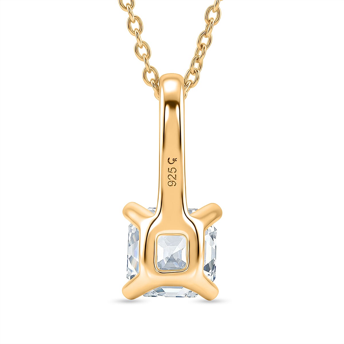 RACHEL GALLEY - SGL Certified VS-EF Lab Grown Diamond Pendant with Chain (Size 18-2 EXT) in 18K Vermeil Yellow Gold Plated Sterling Silver 1.00 Ct. 4457807 4