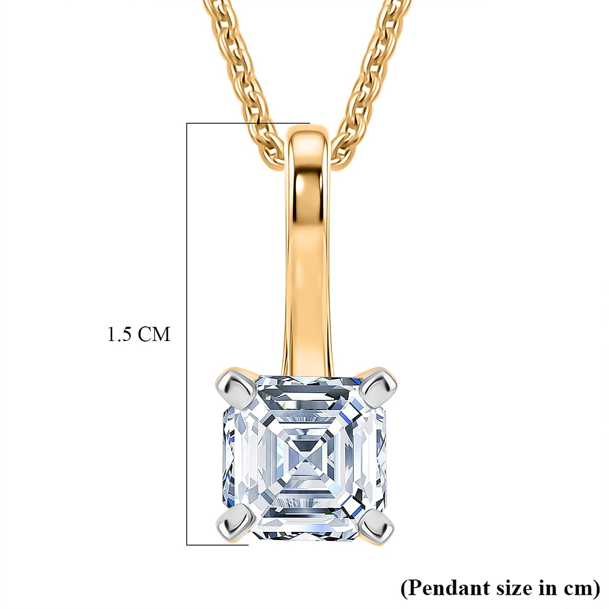 RACHEL GALLEY - SGL Certified VS-EF Lab Grown Diamond Pendant with Chain (Size 18-2 EXT) in 18K Vermeil Yellow Gold Plated Sterling Silver 1.00 Ct. 4457807 5