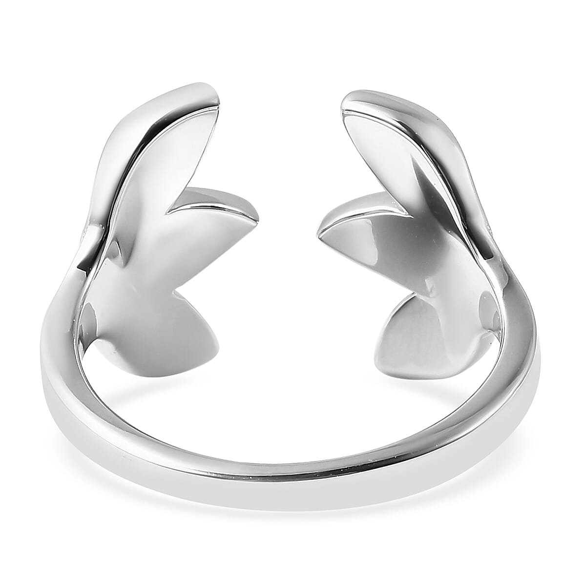 RACHEL GALLEY Sandblast Collection - Rhodium Overlay Sterling Silver Three-Leaf Design Ring 3718128 5