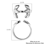 RACHEL GALLEY Sandblast Collection - Rhodium Overlay Sterling Silver Three-Leaf Design Ring