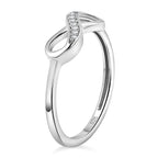 RACHEL GALLEY Simulated Diamond Infinity Ring in Rhodium Overlay Sterling Silver.