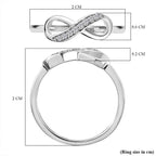 RACHEL GALLEY Simulated Diamond Infinity Ring in Rhodium Overlay Sterling Silver.