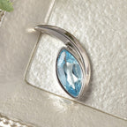 RACHEL GALLEY Swiss Blue Topaz Pendant in Rhodium Overlay Sterling Silver 1.90 Ct