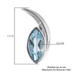 RACHEL GALLEY Swiss Blue Topaz Pendant in Rhodium Overlay Sterling Silver 1.90 Ct