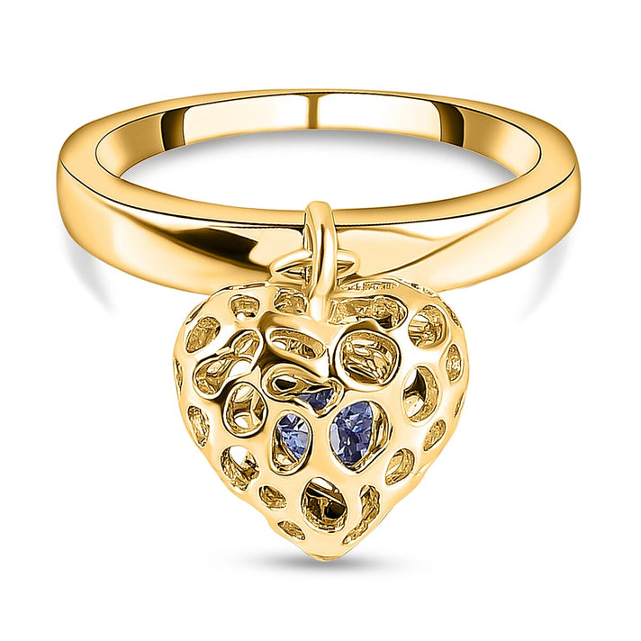 RACHEL GALLEY Tanzanite Angel Heart Ring in Yellow Gold Overlay Sterling Silver 3861892 1