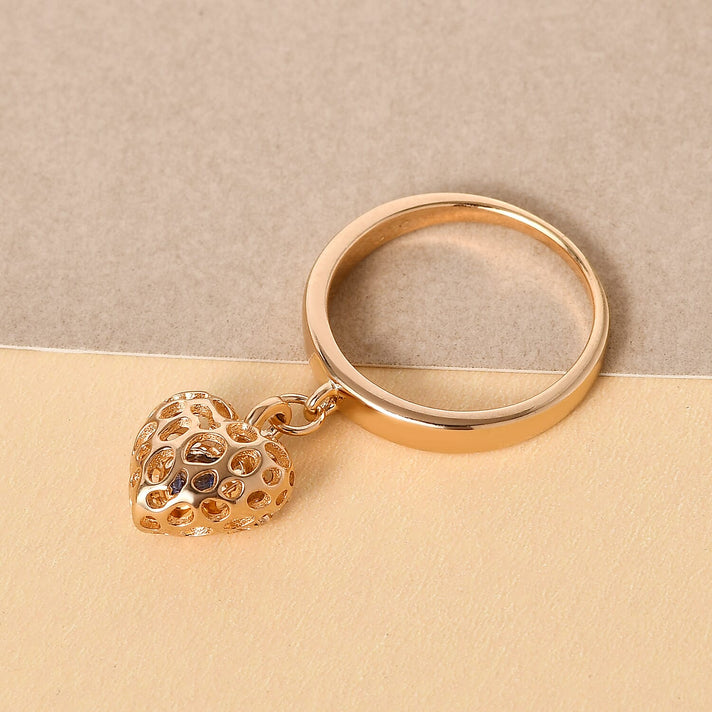 RACHEL GALLEY Tanzanite Angel Heart Ring in Yellow Gold Overlay Sterling Silver 3861892 2