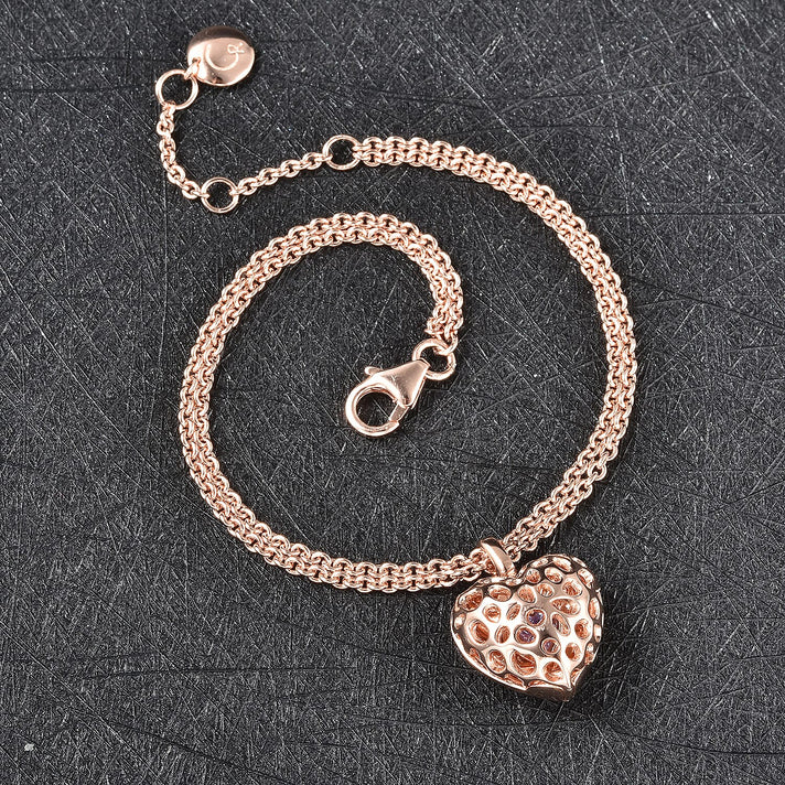 RACHEL GALLEY Tanzanite Bracelet (Size 7.0- 7.5 - 8.0  inch) in Rose Gold Plated Sterling Silver, Silver Wt. 8.50 Gms 3880994 2
