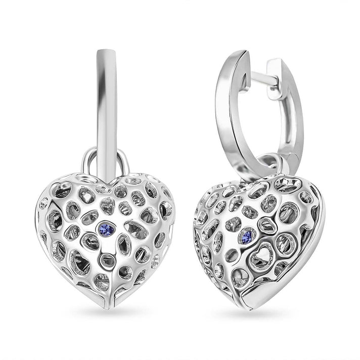 RACHEL GALLEY Tanzanite Dangling Earrings (with Clasp) in Rhodium Overlay Sterling Silver, Silver Wt. 10.55 Gms 3887208 1