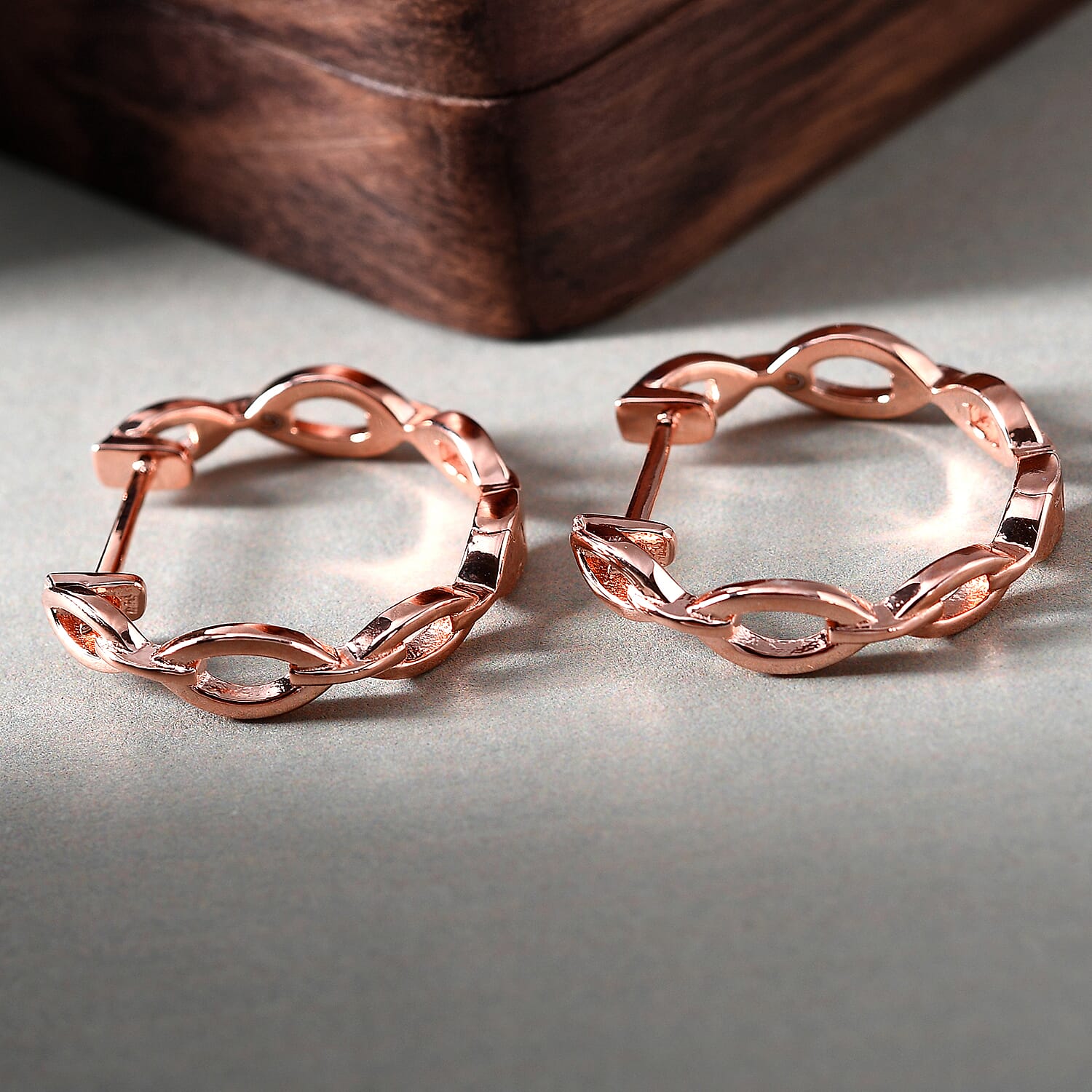 RACHEL GALLEY Tesoro Collection Rose Gold Overlay Sterling Silver Hoop Earrings 3861403 2