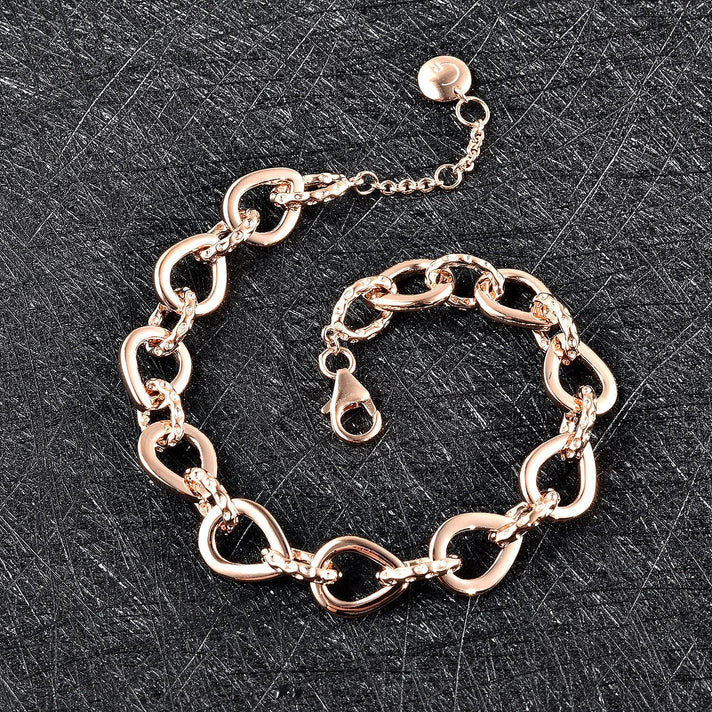 RACHEL GALLEY Vermeil Rose Gold Overlay Sterling Silver Bracelet (Size - 8 with Extender), Silver Wt. 16.49 Gms 3719065 2