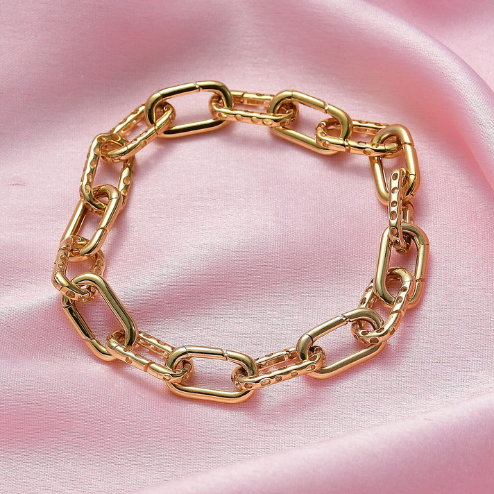 RACHEL GALLEY - Vermeil YG Sterling Silver Paperclip Bracelet (Size - 8), Silver Wt. 15.00 Gms 7251479 2