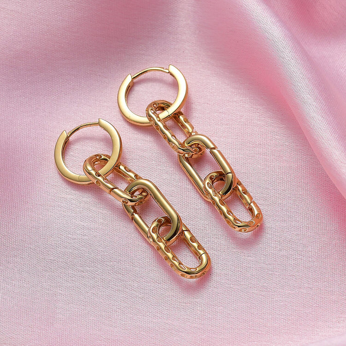 RACHEL GALLEY - Vermeil Yellow Gold Overlay Sterling Silver Paperclip Earrings (with Clasp), Silver Wt. 7.00 Gms 7251504 2