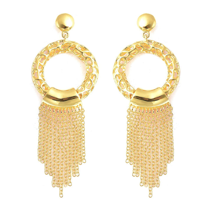 RACHEL GALLEY Yellow Gold Overlay Sterling Silver Allegro Tassel Earrings (with Push Back), Silver Wt. 14.44 Gms 3881166 1