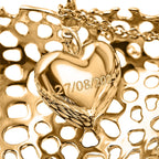 RACHEL GALLEY Yellow Gold Overlay Sterling Silver Amore Heart Necklace (Size 18/24/30) with Pebble, Silver Wt. 30.06 Gms