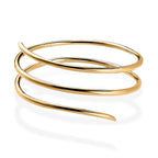 RACHEL GALLEY Yellow Gold Overlay Sterling Silver Bangle (Size 7), Silver wt. 40.67 Gms