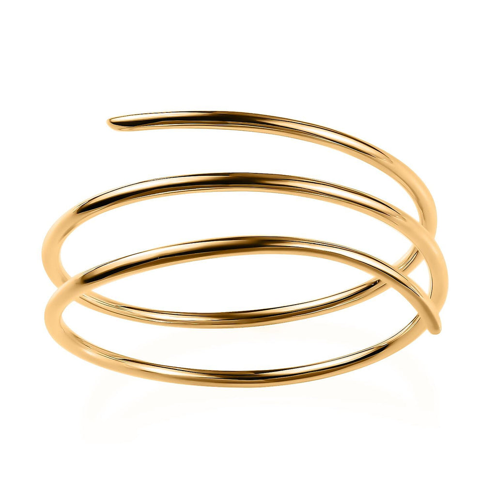 RACHEL GALLEY Yellow Gold Overlay Sterling Silver Bangle (Size 7), Silver wt. 40.67 Gms
