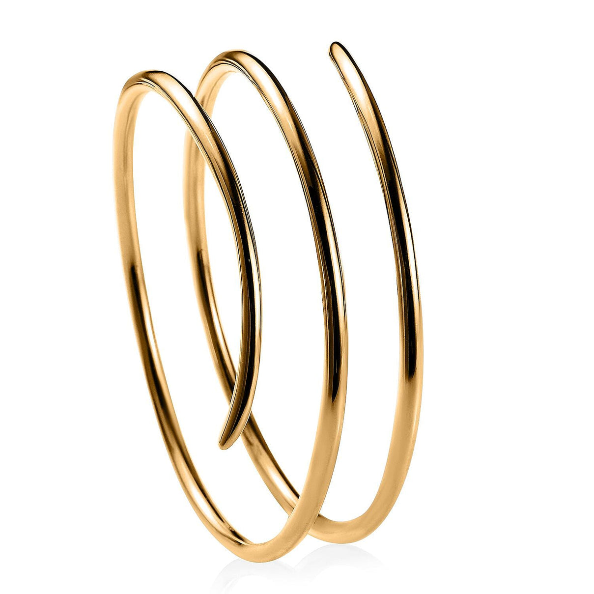 RACHEL GALLEY Yellow Gold Overlay Sterling Silver Bangle (Size 7), Silver wt. 40.67 Gms 3875896 4