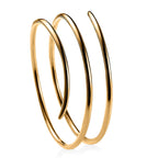 RACHEL GALLEY Yellow Gold Overlay Sterling Silver Bangle (Size 7), Silver wt. 40.67 Gms