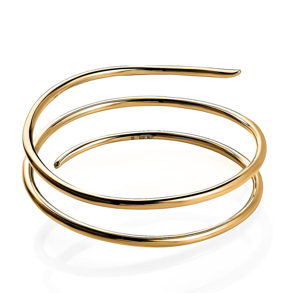 RACHEL GALLEY Yellow Gold Overlay Sterling Silver Bangle (Size 7), Silver wt. 40.67 Gms 3875896 5