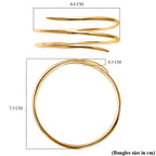 RACHEL GALLEY Yellow Gold Overlay Sterling Silver Bangle (Size 7), Silver wt. 40.67 Gms