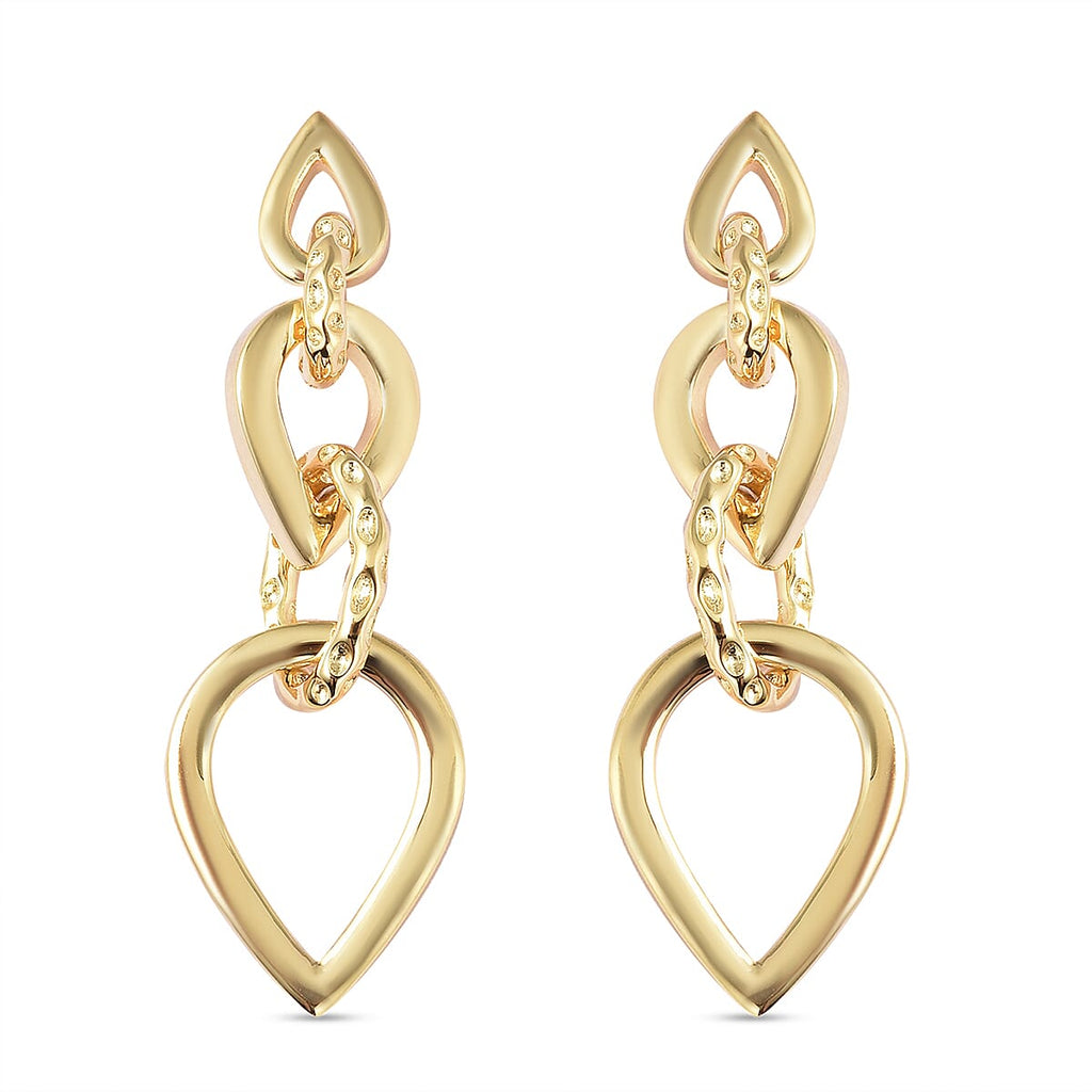 RACHEL GALLEY Yellow Gold Overlay Sterling Silver Earrings (with Push Back), Silver wt. 5.50 Gms
