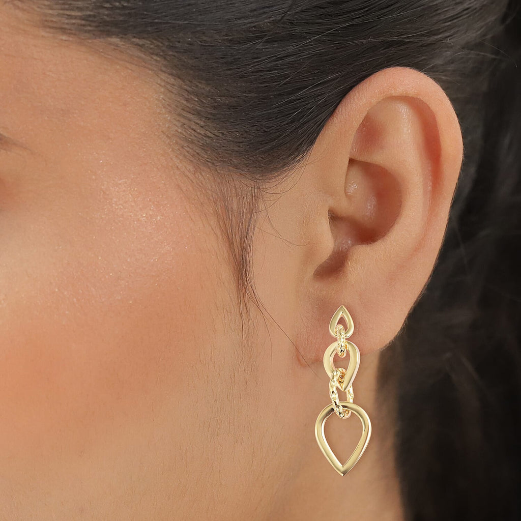 RACHEL GALLEY Yellow Gold Overlay Sterling Silver Earrings (with Push Back), Silver wt. 5.50 Gms