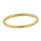RACHEL GALLEY Yellow Gold Overlay Sterling Silver Lattice Bangle (SIze 7.5), Silver Wt. 16.40 Gms