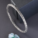RACHEL GALLEY Yellow Gold Overlay Sterling Silver Lattice Bangle (SIze 8), Silver Wt.17.80 Gms