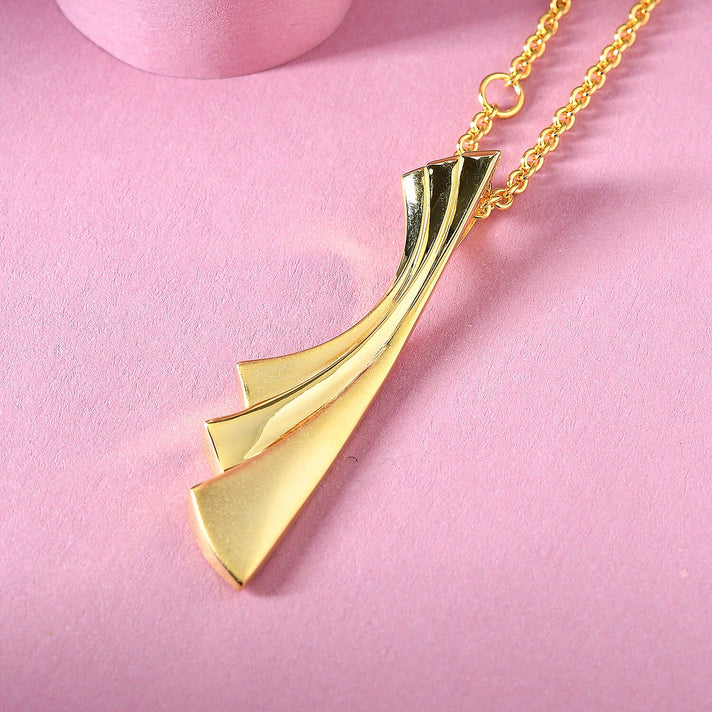 RACHEL GALLEY Yellow Gold Overlay Sterling Silver Pendant with Chain (Size 30), Silver Wt 13.07 Gms. 3873539 2