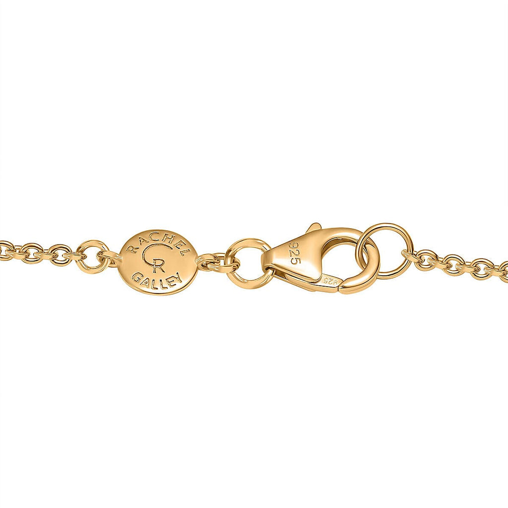 RACHEL GALLEY -  Zambian Emerald Pendant with Chain (Size - 18/22/24 Inch) With Lobster Clasp in 18K Vermeil Yellow Gold Overlay Sterling Silver  Wt. 10 Gms